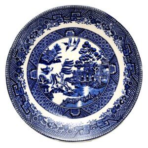 Vintage Collectible Willow WRMidwinter Burslem Asian Blue Village 7" SaucerPlate